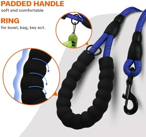 Taglory Rope Dog Leash for Medium Large Dogs, 5 FT Padded Handle - Image 4