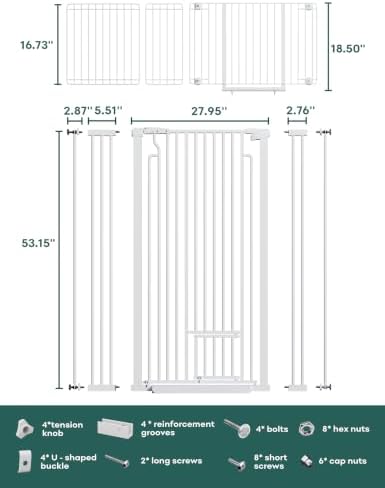 Ostutry 71in Extra Tall Pet Gate - Image 7