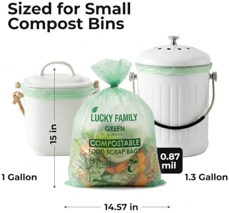 1.3 Gallon Compost Bags for Kitchen Countertop Bin, Compostable - Image 2
