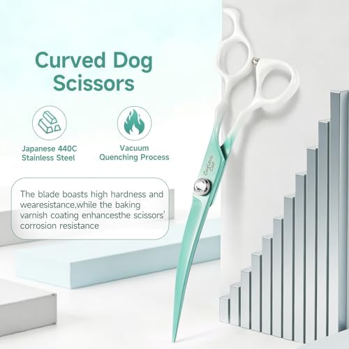 Curved Dog Grooming Scissors -7" Professional Grooming Shears - Image 5