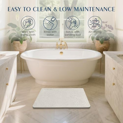 Stone Bath Mat Quick Drying Absorbent Shower Mat Diatomaceous Earth Pad - Image 6
