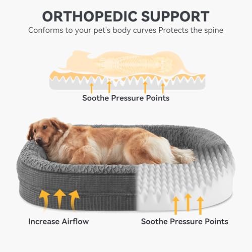 JOEJOY Orthopedic Dog Bed for Medium Dogs, Egg-Crate Memory Foam Pet Bed - Image 2