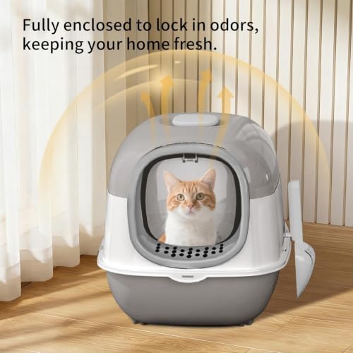Cat Foldable Litter Box with Lid & Scoop – Middle Enclosed Anti-Splashing - Image 6