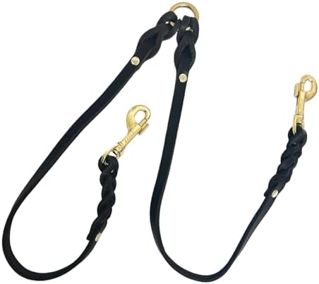 Guiding Star Leather Double Dog Leash - Image 2