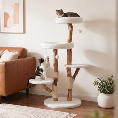 Wood Cat Tree, Modern Cat Tower - Image 4