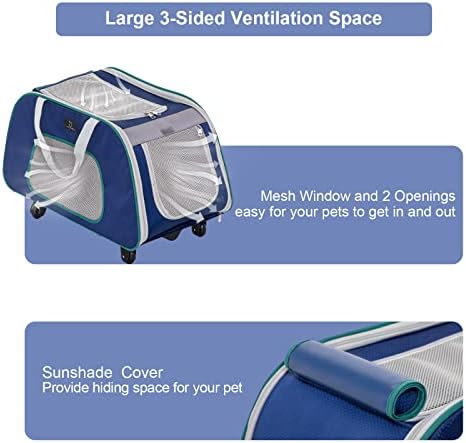 A 4 Pet Foldable Dog Carrier on Wheels - Image 6