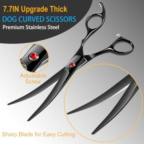 Lengnoyp 5 in 1 Premium Thick Professional Large 7IN Dog Grooming Scissors - Image 4