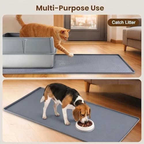Dog Pee Pad Holder & Cat Litter Mat, XXL 51''×25.6'', Waterproof Floor Silicone - Image 6