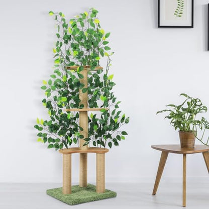 Cat Tree with Leaves, Cat Tower - Image 4