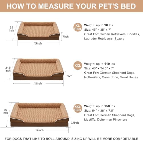 WNPETHOME Orthopedic Washable Dog Bed Large - Image 5