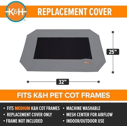 K&H Outdoor Elevated Dog Bed Pet Cot Replacement Cover, Medium 32x25in - Image 2