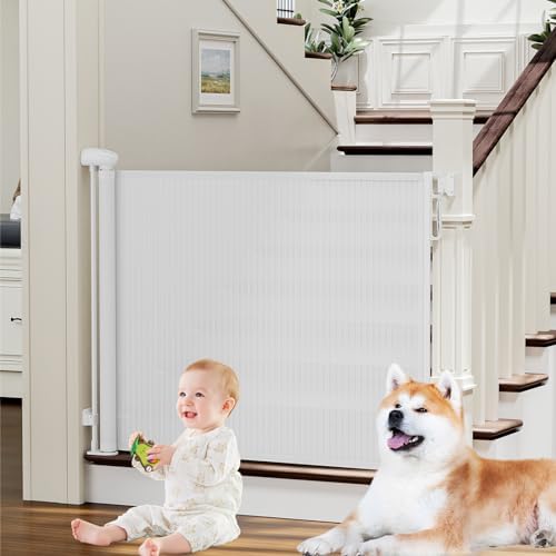 PRObebi Retractable Baby & Dog Gates | Extends to 72" Wide 34" Tall | White by PRObebi