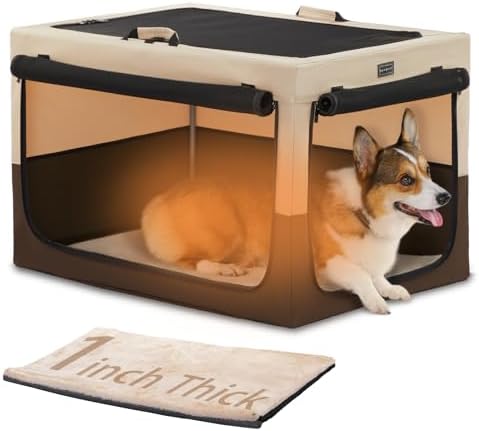 PETSFIT Portable Dog Crate for Medium Dogs, – 30" Soft Dog Travel Crates by Petsfit