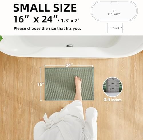 TYUU Bathroom Rugs Non Slip Washable, Super Absorbent Thin Bath Mat Small Quick - Image 2