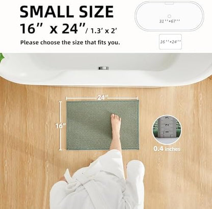 TYUU Bathroom Rugs Non Slip Washable, Super Absorbent Thin Bath Mat Small Quick - Image 2