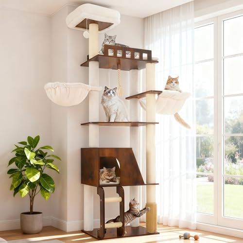 Hey-brother Wooden Cat Tree, Furniture Tower by Hey-brother
