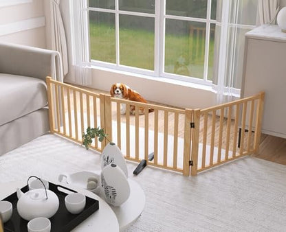 YOCAN Non-Painted Wooden Freestanding Dog Gates - Image 3