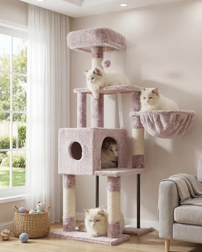 Heybly Cat Tree with Toy, 49.2 inch Cat Tower by HEYBLY