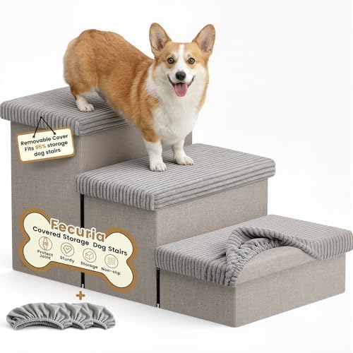 3-Step Wide Dog Stairs 18" H by Fecuria