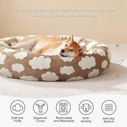 JOEJOY Jacquard Donut Round Large Sized Dog Bed - Image 2
