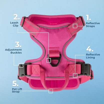Voyager Dog Harness Dual Leash Attachment No-Pull Control Adjustable Soft but - Image 6