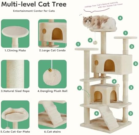 DUMOS 54-inch Cat Tree Tower - Image 3
