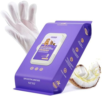 HICC PET Dog Wipes for Dogs & Cats, Glove Design by HICCPET