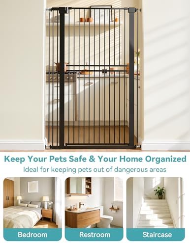 No Pawblems 55" Extra Tall Pet Gate, 31.5"-48" Wide Tall Dog Gate - Image 5