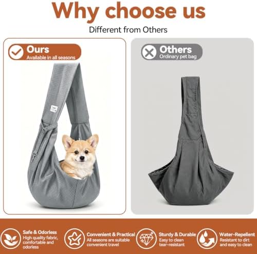 Dog Sling Carrier, Lightweight Breathable Puppy Carrier - Image 4