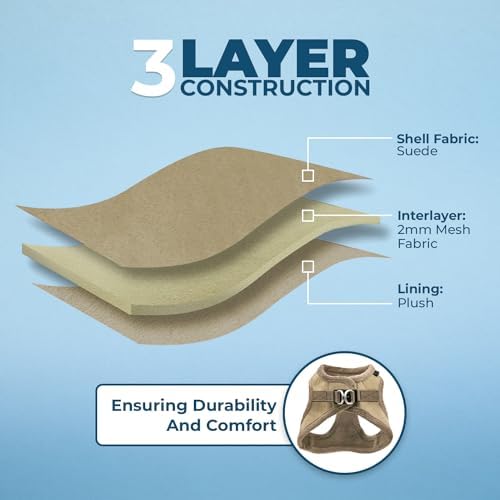Voyager Step-in Plush Dog Vest Harness -Latte Suede - Image 4