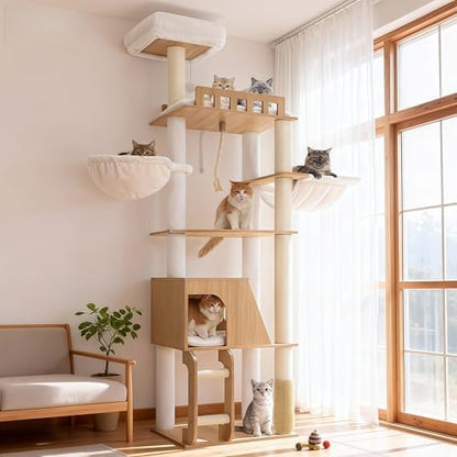 Hey-brother Wooden Cat Tree, Furniture Tower by Hey-brother