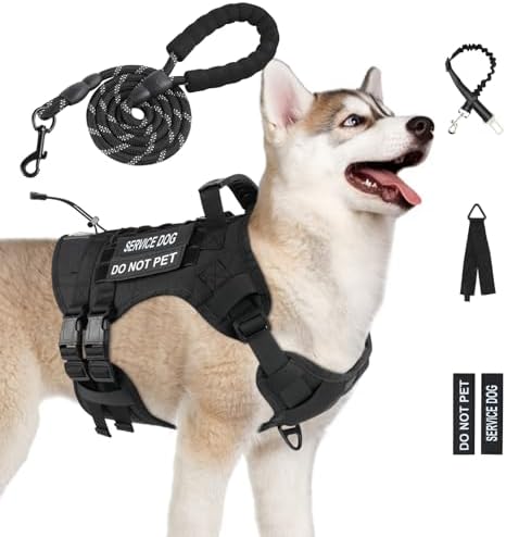 No Pull Tactical Dog Harness Medium Sized Dog, Service Dog Vest by Yungaspy