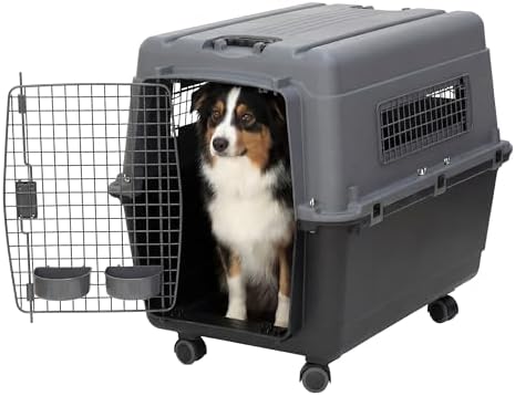 SportPet Airline Compliant LARGE 31.5" Travel Dog Kennel- Durable Plastic by SportPetDesigns