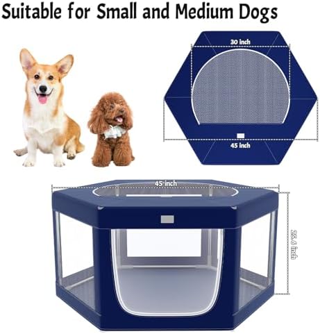 Hexagonal Dog playpen, 45 Inch Soft Puppy Playpen - Image 5