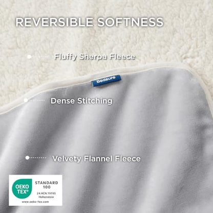 Bedsure Waterproof Blanket for Bed Soft Sherpa Fleece Throw, King 108"x86" - Image 3