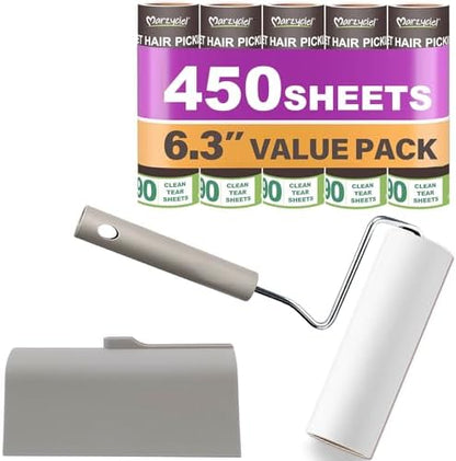 Large Lint Rollers for Pet Hair Extra Sticky，6.3'' Wide Remover by MarzycielCo
