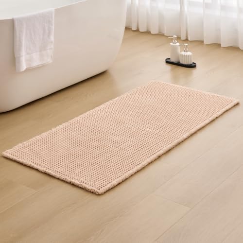 ILANGO Upgraded Waffle Bath Rug 24x60, Super Absorbent Non Slip Bath Mat by ILANGO