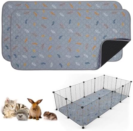 Sunheir 2 Pack Washable Guinea Pig Pee Pads, Absorbent Bedding Training Mat by SUNHEIR