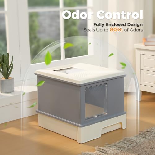 MUTTROS 2 Pack, Enclosed Cat Litter Box - Image 3