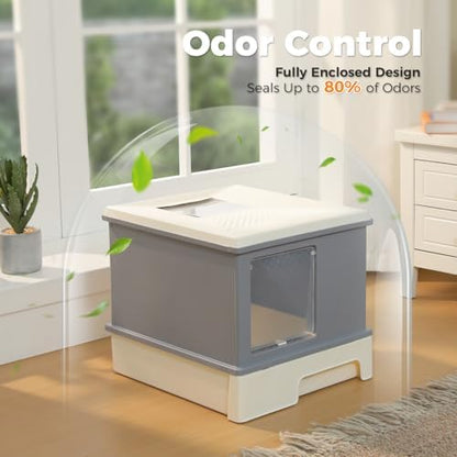 MUTTROS 2 Pack, Enclosed Cat Litter Box - Image 3