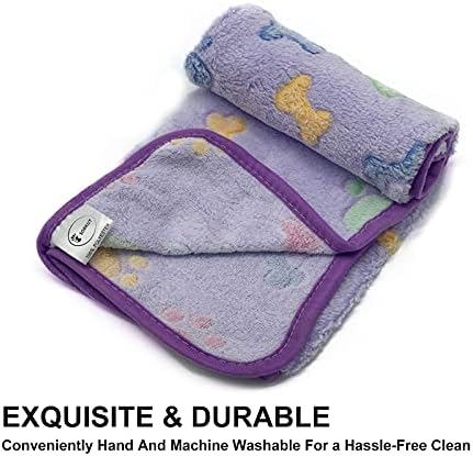 1 Pack 3 Puppy Blankets Super Soft Warm Sleep Mat Bone Print Cute Blanket - Image 3
