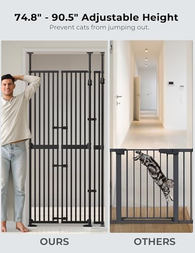 Extra Tall Cat Gate for Doorway, Pressure Mounted Pet Gate - Image 3