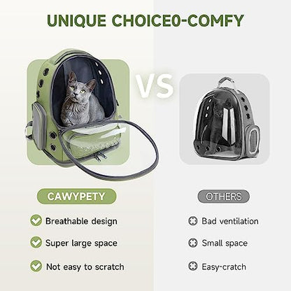 Cawypety Cat Backpack Carrier, Breathable Cat Carrier Large Space Bubble Pet - Image 2
