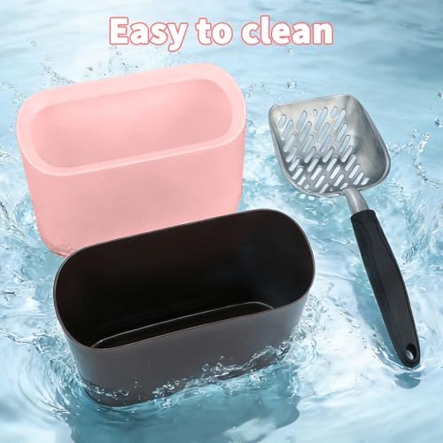 Metal Cat Litter Scoop with Holder, Lidded Caddy Set - Image 6