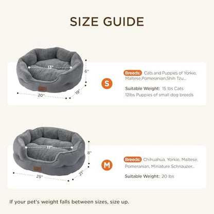 Bedsure Self Warming Cat Bed, Round Washable Small Dog Bed, 25In Grey - Image 6
