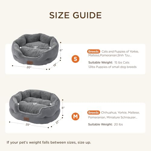 Bedsure Self Warming Cat Bed, Round Washable Small Dog Bed, 20In Grey - Image 6