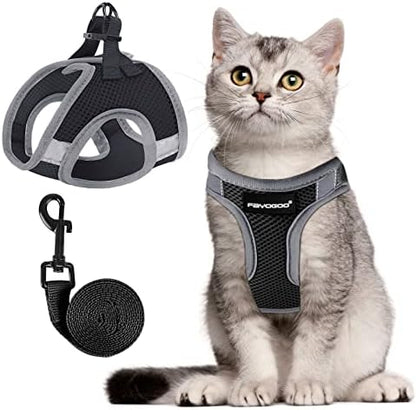 FAYOGOO Cat Harness and Leash Set | Upgrade Step-in Escape Proof Harness | by FAYOGOO
