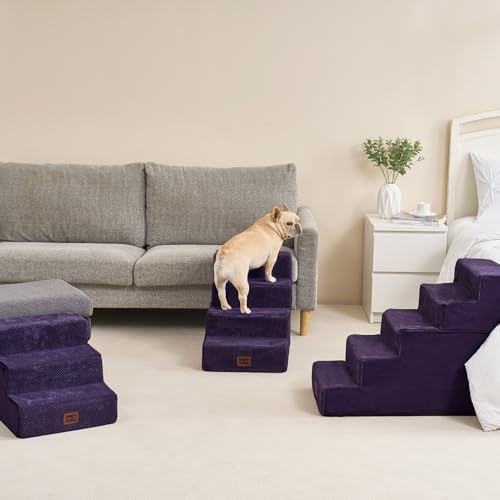 EHEYCIGA Dog Stairs for High Bed 22.5" H, 5-Step Dog Steps - Image 4