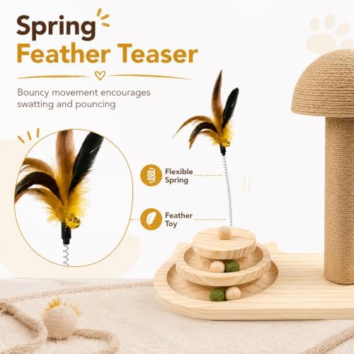 Cat Scratching Post, 3-in-1 Sisal Cat Tree Tower Scratcher - Image 3