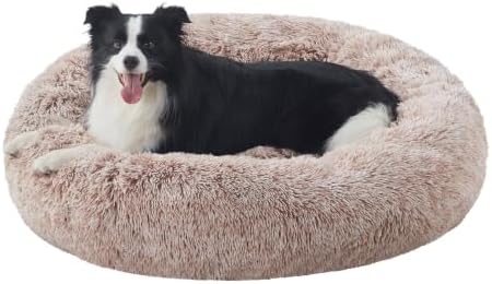 42 in Faux Fur Fluffy Donut Dog Bed by BedStillLoveStill